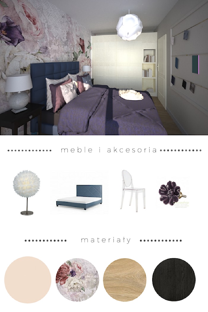 Sypialnia i przedpokój w mieszkaniu w Lublinie - Sypialnia, styl glamour - zdjęcie od Free Mind Design - Homebook