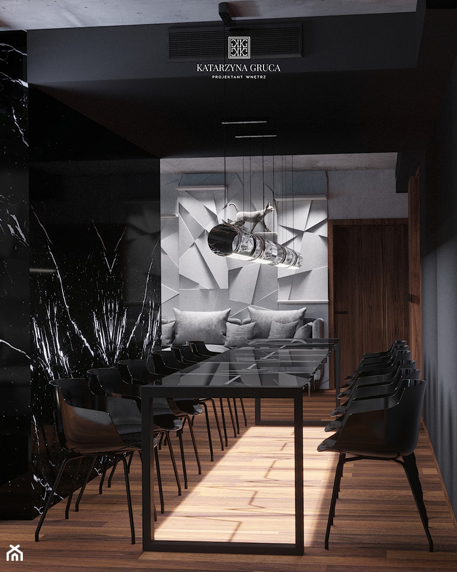 JASKINIA TECHNO - Salon, styl nowoczesny - zdjęcie od Katarzyna Gruca Projektowanie Wnętrz