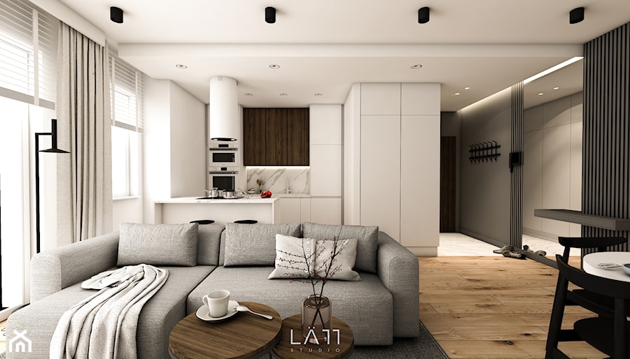 Apartament Lekka - Salon, styl minimalistyczny - zdjęcie od LÄTT Studio Wnętrz