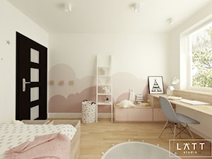 Dom jednorodzinny II - Konstancin - Średni biały różowy pokój dziecka dla dziecka dla nastolatka dla dziewczynki, styl skandynawski - zdjęcie od LÄTT Studio Wnętrz