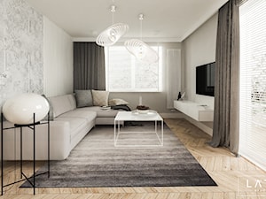 Dom jednorodzinny II - Konstancin - Duży szary salon, styl nowoczesny - zdjęcie od LÄTT Studio Wnętrz