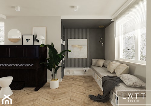 Dom jednorodzinny II - Konstancin - Mały szary salon, styl nowoczesny - zdjęcie od LÄTT Studio Wnętrz