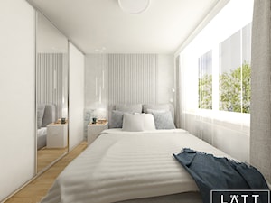 Dom jednorodzinny II - Konstancin - Mała biała szara sypialnia, styl skandynawski - zdjęcie od LÄTT Studio Wnętrz