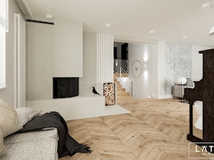 Dom jednorodzinny II - Konstancin - Duży szary salon, styl nowoczesny - zdjęcie od LÄTT Studio Wnętrz