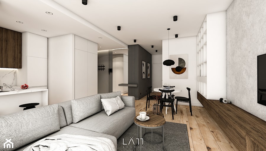 Apartament Lekka - Salon, styl minimalistyczny - zdjęcie od LÄTT Studio Wnętrz