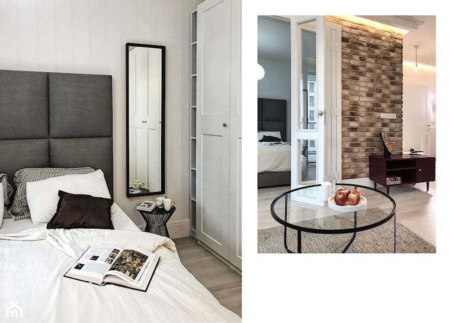 Apartament Grzybowska II - Mała biała sypialnia, styl skandynawski - zdjęcie od LÄTT Studio Wnętrz