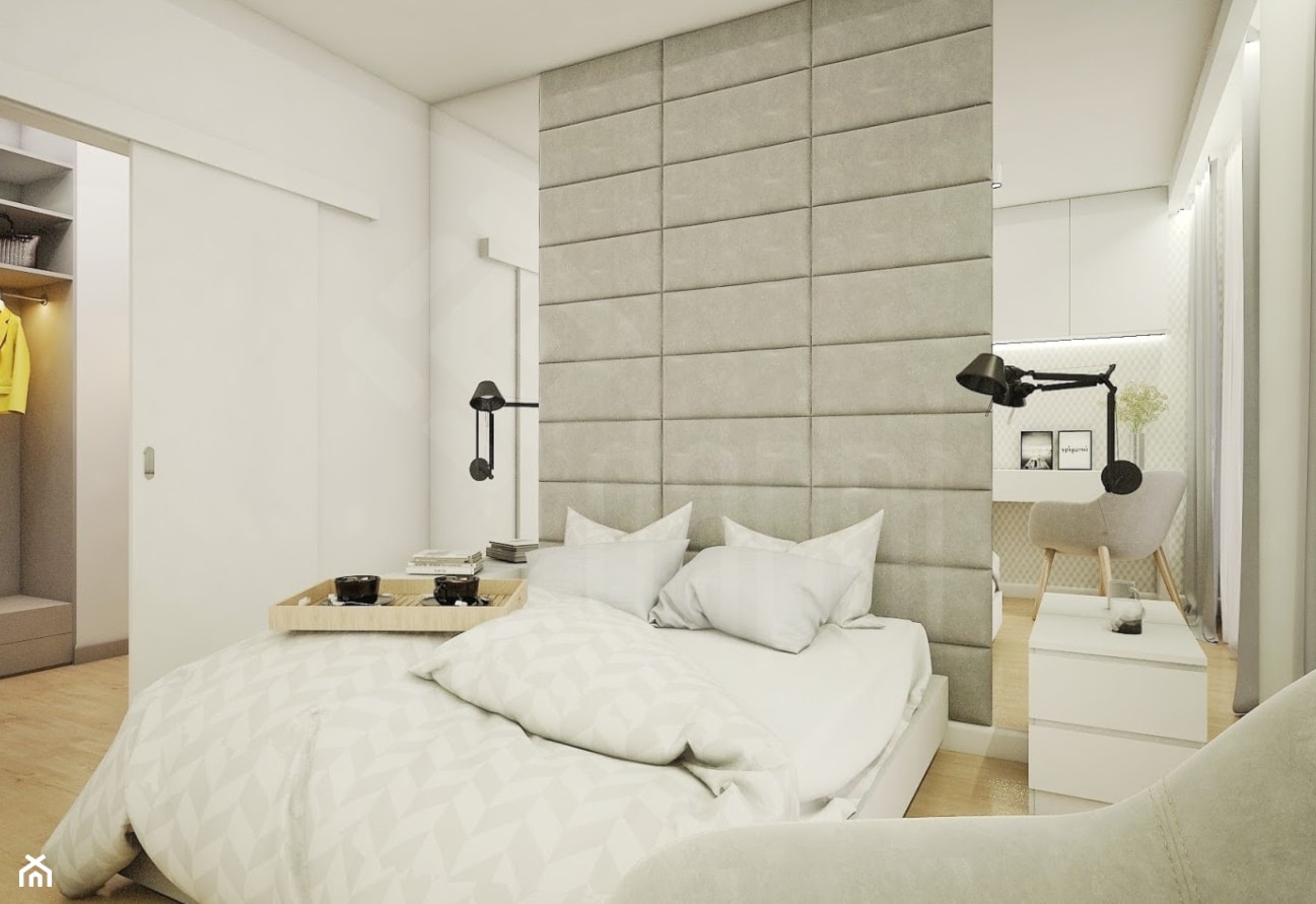 Miękka ściana w sypialni - zdjęcie od dappi panele dekoracyjne - Homebook