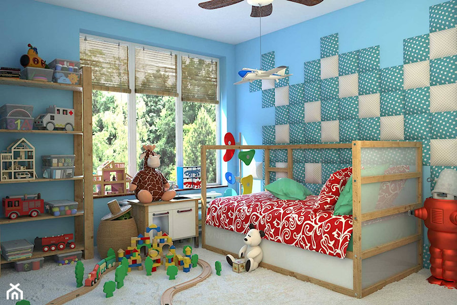pokój dla chłopca z miękką ścianą - zdjęcie od dappi panele dekoracyjne