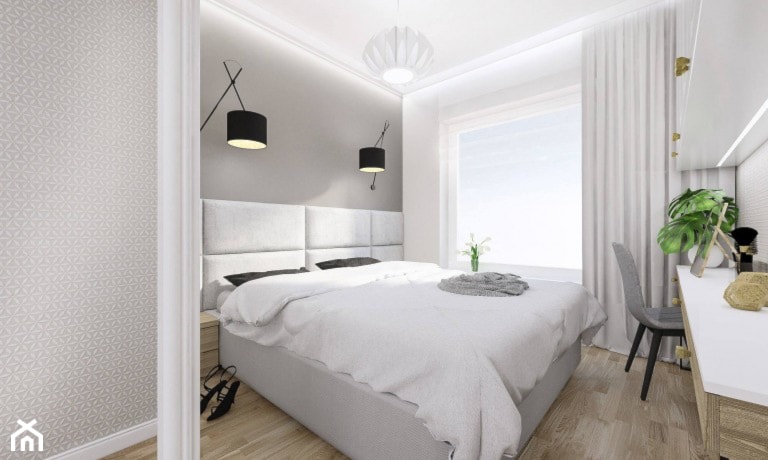 Sypialnia z miękką ścianą - zdjęcie od dappi panele dekoracyjne - Homebook