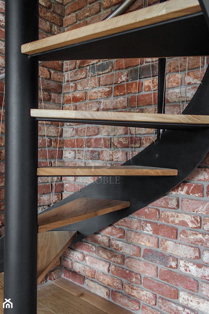 Kręcone schody dębowo-stalowe - zdjęcie od Roble - Schody, Podłogi, Drzwi i Tarasy - Homebook
