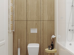 Mieszkanie w stylu boho - Mała bez okna z marmurową podłogą łazienka, styl skandynawski - zdjęcie od Aleksandra Wachowicz Architektura Wnętrz