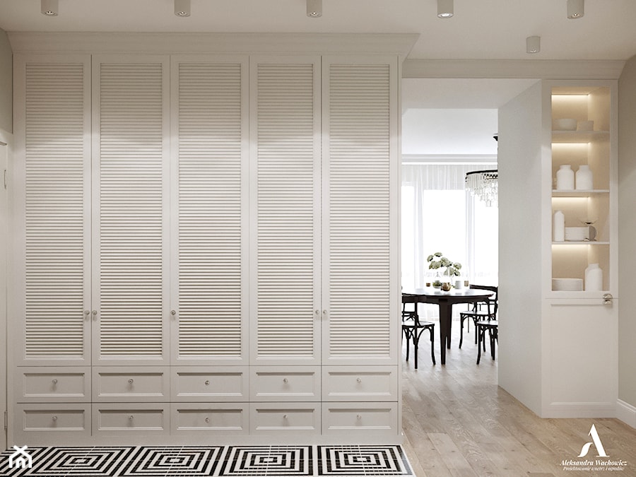 Przytulne mieszkanie - Średni biały hol / przedpokój, styl tradycyjny - zdjęcie od Aleksandra Wachowicz Architektura Wnętrz