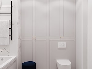 Apartament Sarmacka - Średnia z marmurową podłogą z punktowym oświetleniem łazienka, styl glamour - zdjęcie od Aleksandra Wachowicz Architektura Wnętrz