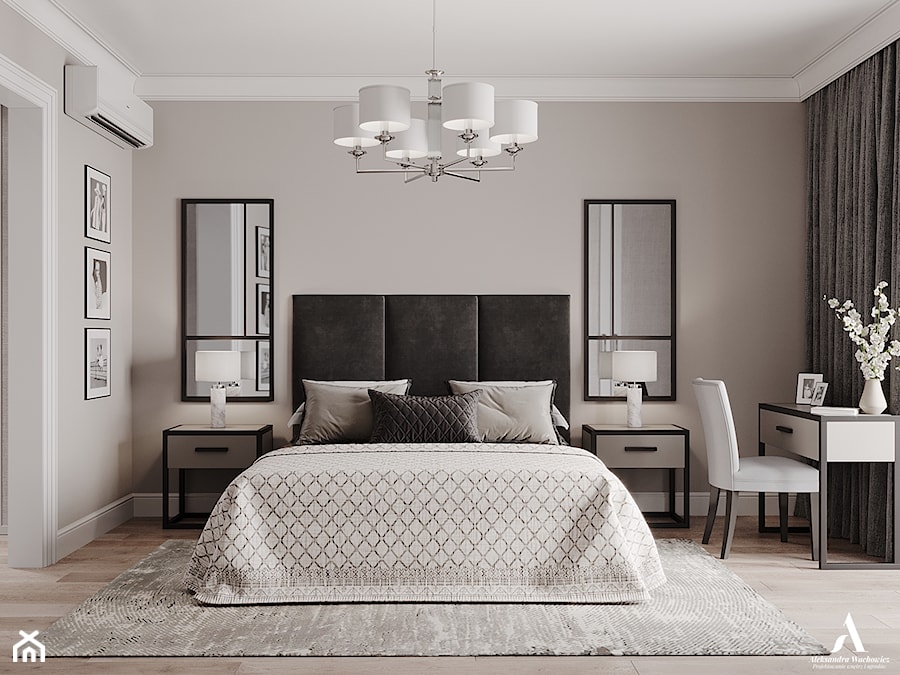 Sypialnia w stylu New Classic - zdjęcie od Aleksandra Wachowicz Architektura Wnętrz
