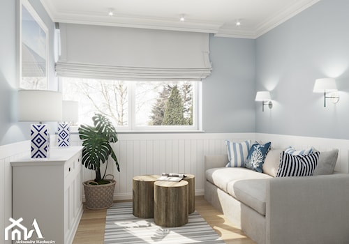 Mieszkanie w stylu boho - Mała biała szara sypialnia, styl glamour - zdjęcie od Aleksandra Wachowicz Architektura Wnętrz