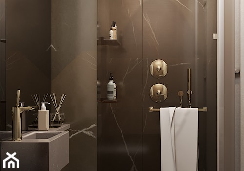 WC ze złotą armaturą - zdjęcie od Aleksandra Wachowicz Architektura Wnętrz