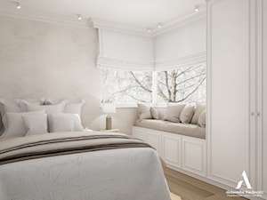 Mieszkanie w stylu boho - Mała szara sypialnia, styl nowoczesny - zdjęcie od Aleksandra Wachowicz Architektura Wnętrz