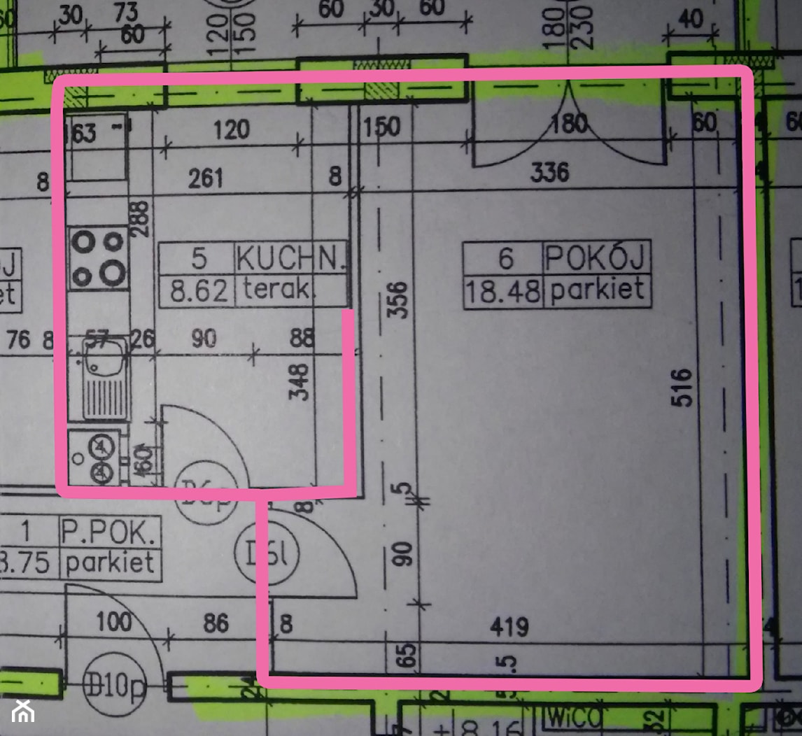 Plan mieszkania po połączeniu pomieszczeń. - zdjęcie od Starlight - Homebook