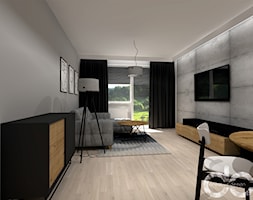 Męskie mieszkanie 48 m2 - Salon, styl industrialny - zdjęcie od dc creative design - Homebook