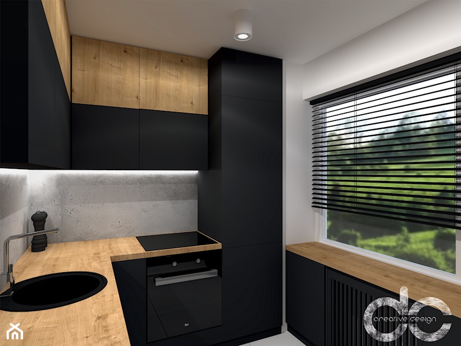 Męskie mieszkanie 48 m2 - Kuchnia, styl industrialny - zdjęcie od dc creative design