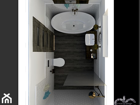 Aranżacje wnętrz - Łazienka: Projekt łazienki domu jednorodzinnego w Drogomyślu - Średnia na poddaszu łazienka z oknem, styl rustykalny - dc creative design. Przeglądaj, dodawaj i zapisuj najlepsze zdjęcia, pomysły i inspiracje designerskie. W bazie mamy już prawie milion fotografii!