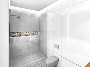 Projekt łazienki - Mała na poddaszu bez okna łazienka, styl nowoczesny - zdjęcie od Interiorndesign