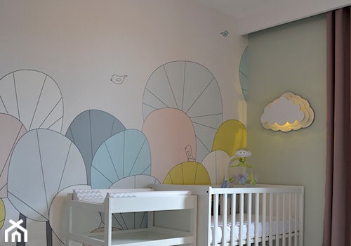 Pokój noworodka, 12m2 Wejherowo - Mały beżowy szary pokój dziecka dla niemowlaka dla chłopca dla dziewczynki, styl skandynawski - zdjęcie od IDS projektowanie wnętrz