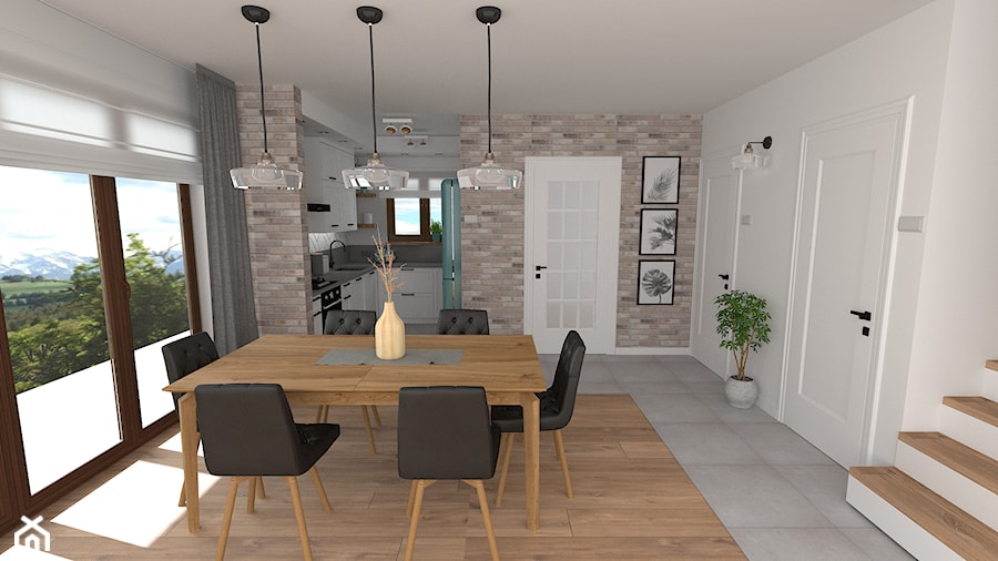 mieszkanie 7 - Średnia biała jadalnia jako osobne pomieszczenie, styl skandynawski - zdjęcie od projekt ka