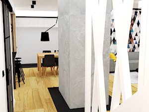 mieszkanie 15 - Średni szary salon z jadalnią, styl nowoczesny - zdjęcie od projekt ka