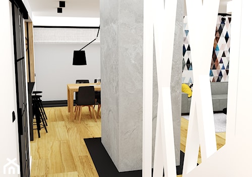mieszkanie 15 - Średni szary salon z jadalnią, styl nowoczesny - zdjęcie od projekt ka