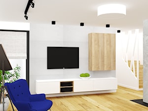 mieszkanie 15 - Średni biały szary salon, styl nowoczesny - zdjęcie od projekt ka