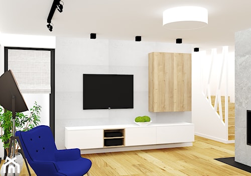 mieszkanie 15 - Średni biały szary salon, styl nowoczesny - zdjęcie od projekt ka