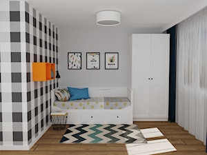 mieszkanie 11 - Średni szary pokój dziecka dla dziecka dla nastolatka dla chłopca dla dziewczynki, styl nowoczesny - zdjęcie od projekt ka