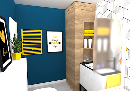mieszkanie 1 - Mała na poddaszu bez okna łazienka, styl nowoczesny - zdjęcie od projekt ka