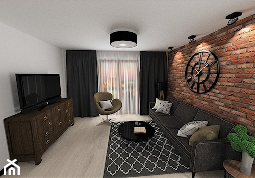 mieszkanie 12 - Średni szary salon, styl rustykalny - zdjęcie od projekt ka