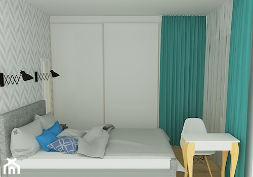 mieszkanie 4 - Mała biała sypialnia, styl nowoczesny - zdjęcie od projekt ka