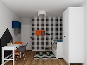 mieszkanie 11 - Średni biały szary pokój dziecka dla nastolatka dla chłopca dla dziewczynki, styl nowoczesny - zdjęcie od projekt ka