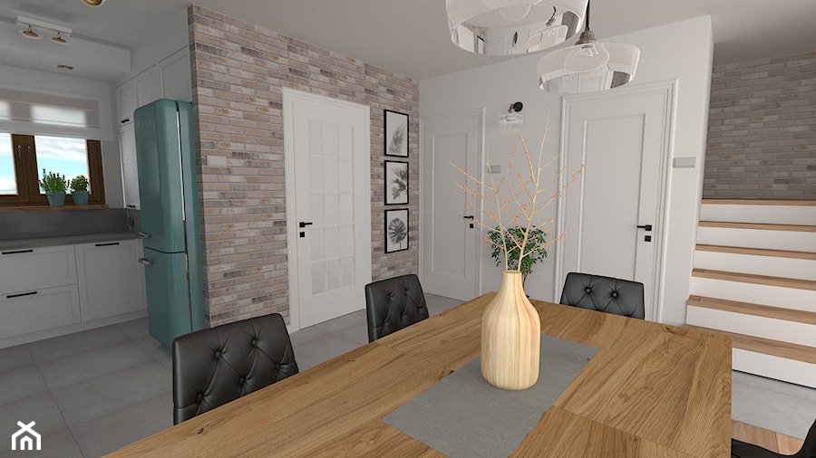 mieszkanie 7 - Średnia biała jadalnia jako osobne pomieszczenie, styl skandynawski - zdjęcie od projekt ka