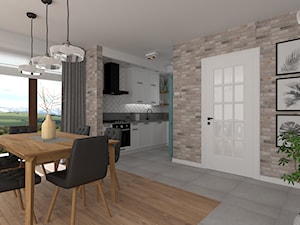 mieszkanie 7 - Duża szara jadalnia w kuchni, styl skandynawski - zdjęcie od projekt ka
