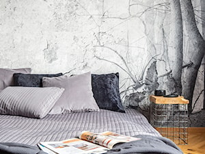 Wzmocnione kolorem - Mała szara sypialnia, styl skandynawski - zdjęcie od Deer Design