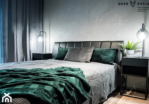 Siła szarości - Średnia szara sypialnia, styl minimalistyczny - zdjęcie od Deer Design