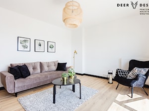 Prosta elegancja po prawej stronie Wisły - Mały biały salon, styl skandynawski - zdjęcie od Deer Design