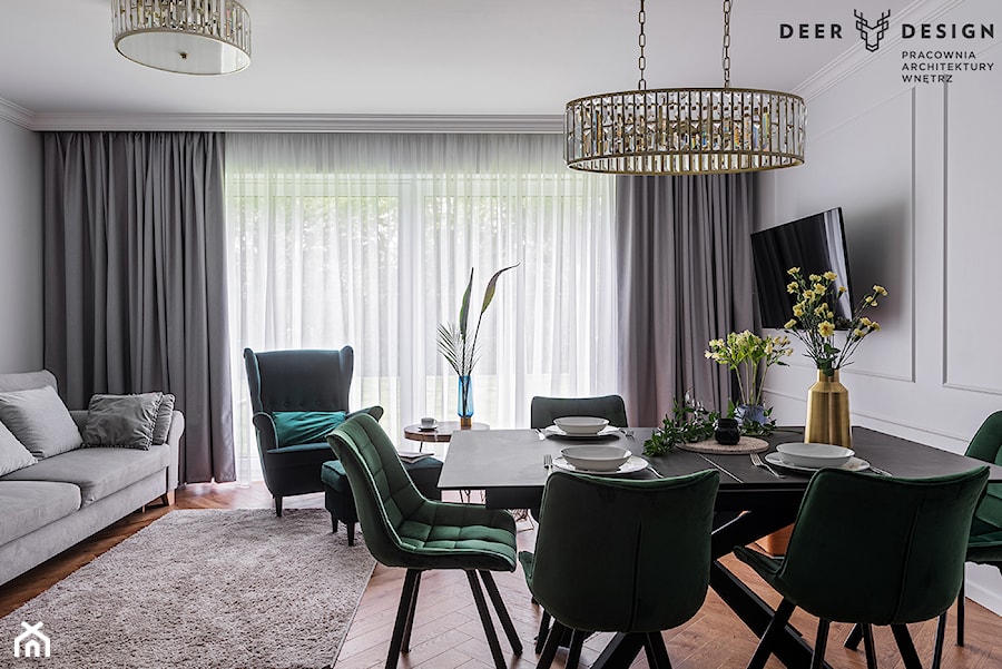 W rytmie zieleni - Salon, styl skandynawski - zdjęcie od Deer Design