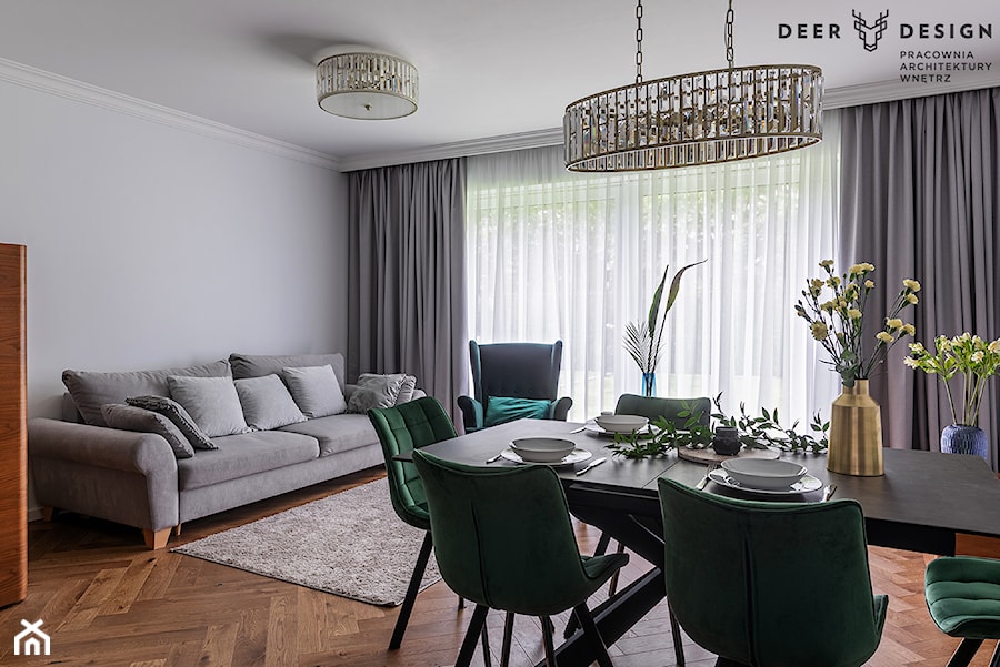 W rytmie zieleni - Salon, styl skandynawski - zdjęcie od Deer Design