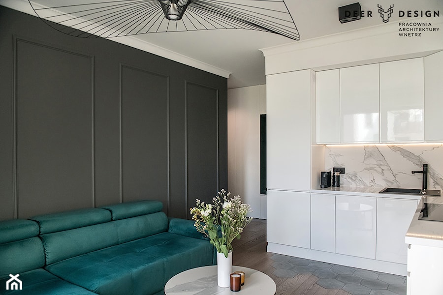 Mała przestrzeń dobrych rozwiązań - Salon, styl skandynawski - zdjęcie od Deer Design