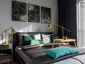 Skandynawski komfort - Mała szara sypialnia, styl skandynawski - zdjęcie od Deer Design