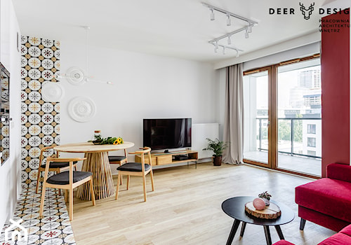 Romantycznie z Kolorem - Salon, styl skandynawski - zdjęcie od Deer Design