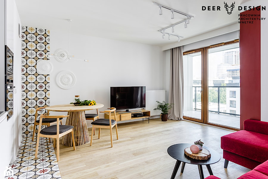 Romantycznie z Kolorem - Salon, styl skandynawski - zdjęcie od Deer Design