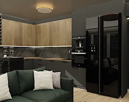 Projekt nowego mieszkania w ciemnych kolorach - Kuchnia, styl industrialny - zdjęcie od Projekt do kwadratu - Homebook