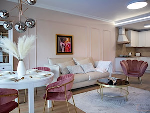 Kobiece mieszkanie w klasycznym stylu - Salon, styl glamour - zdjęcie od Projekt do kwadratu